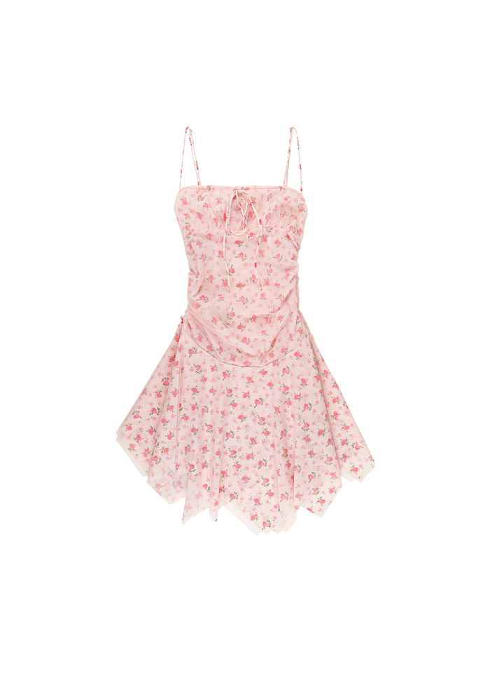 Tyler McGillivary - Sofia Dress - Pink Floral/White -