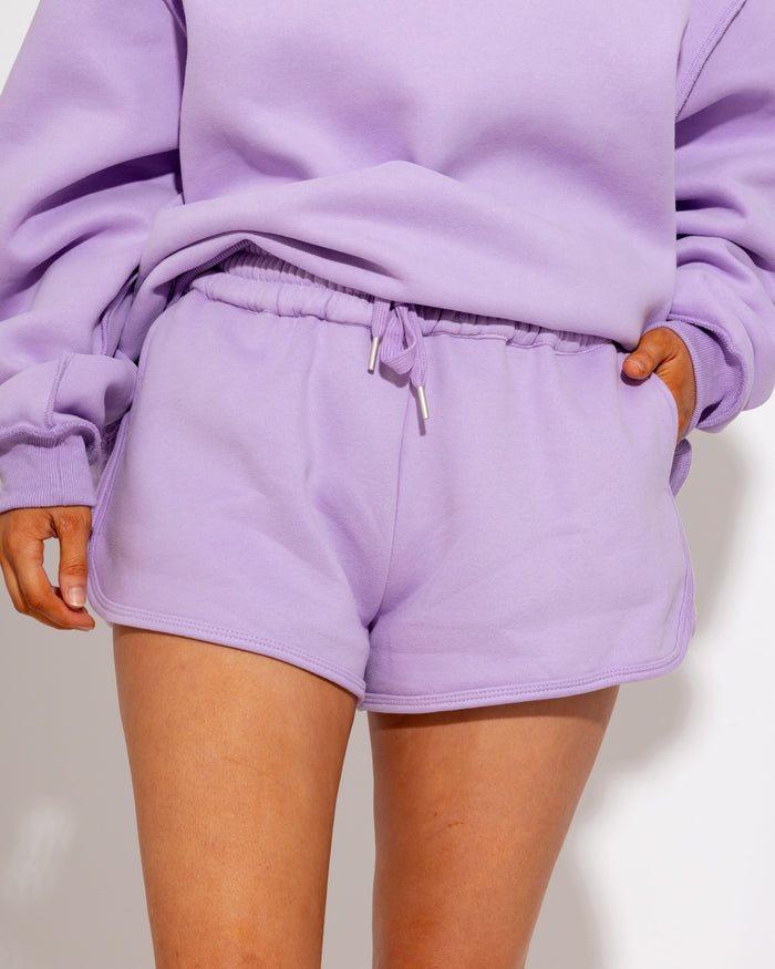 Sporty Chic Dolphin Shorts in Lavender