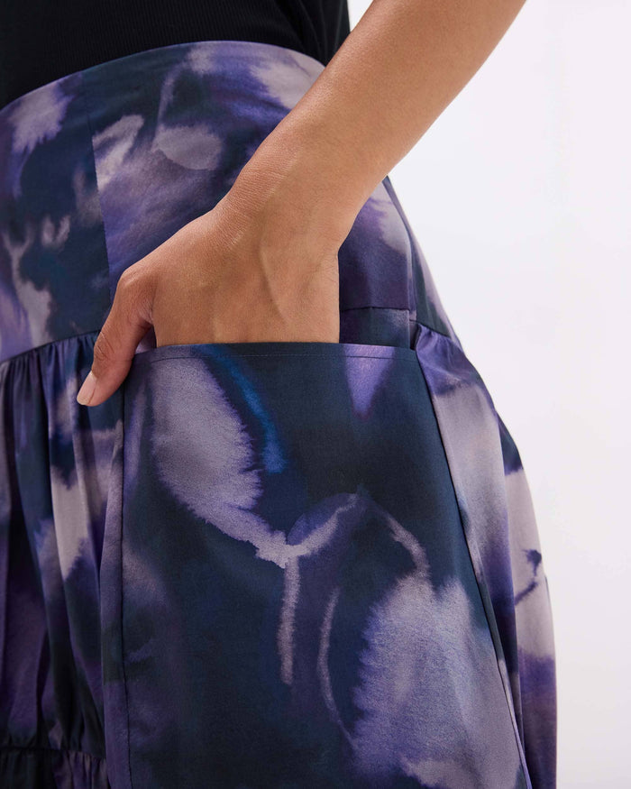 Richer Poorer - Stevie Tiered Maxi Skirt - Purple Ghost Floral -