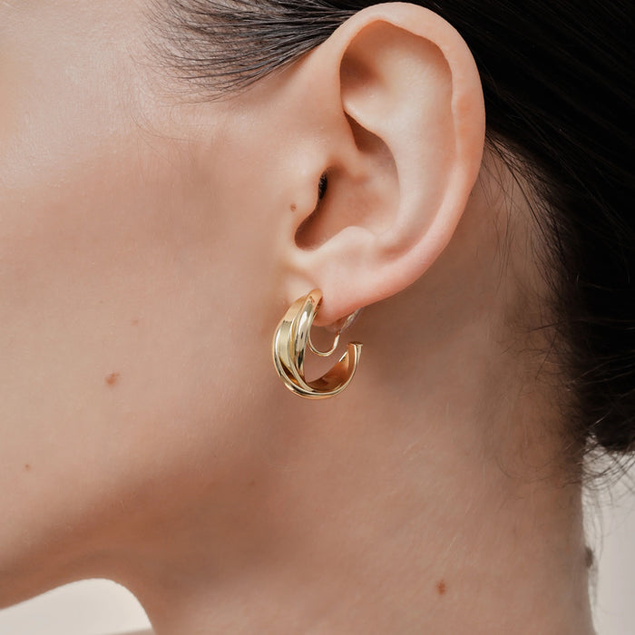 Aiori - Trinity Hoop Clip On Earrings - Gold -