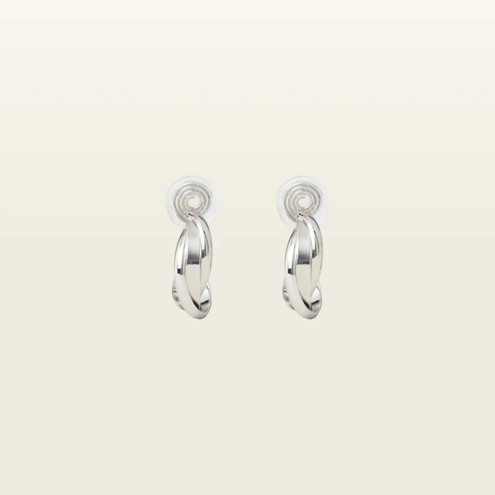 Aiori - Trinity Hoop Clip On Earrings - Silver -