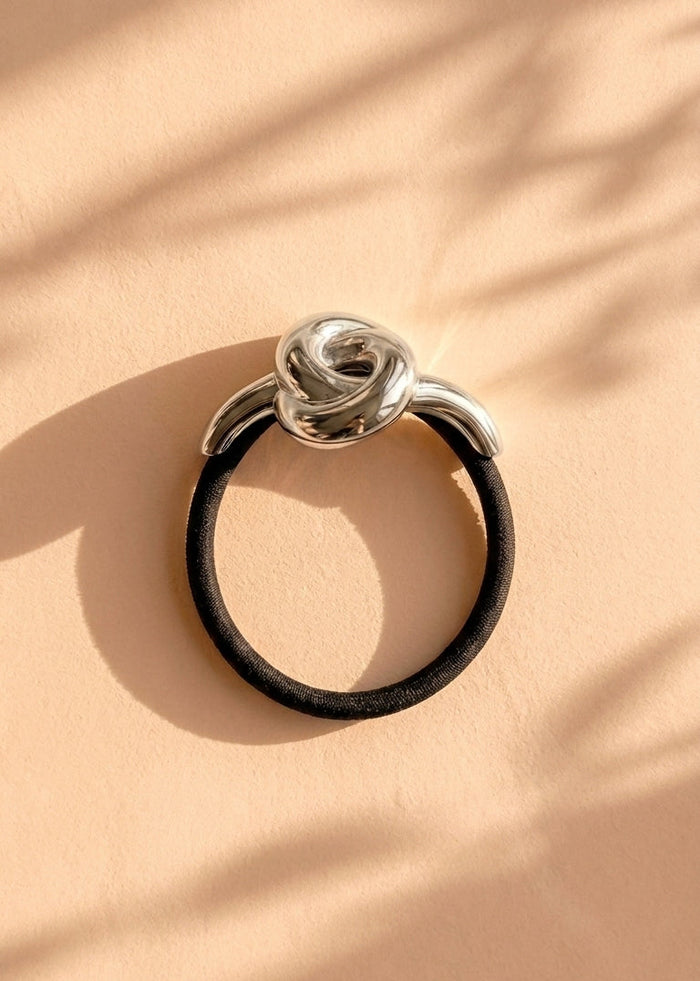 Peter + June - Twist and Shout Tie - Silver -