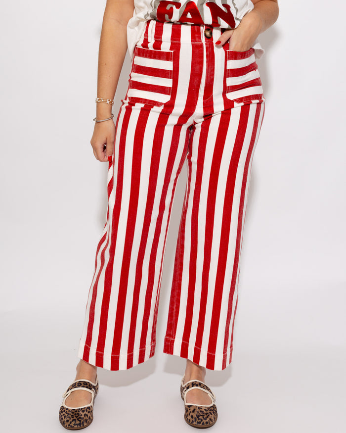 Varsity Stripe Wide Leg Pants