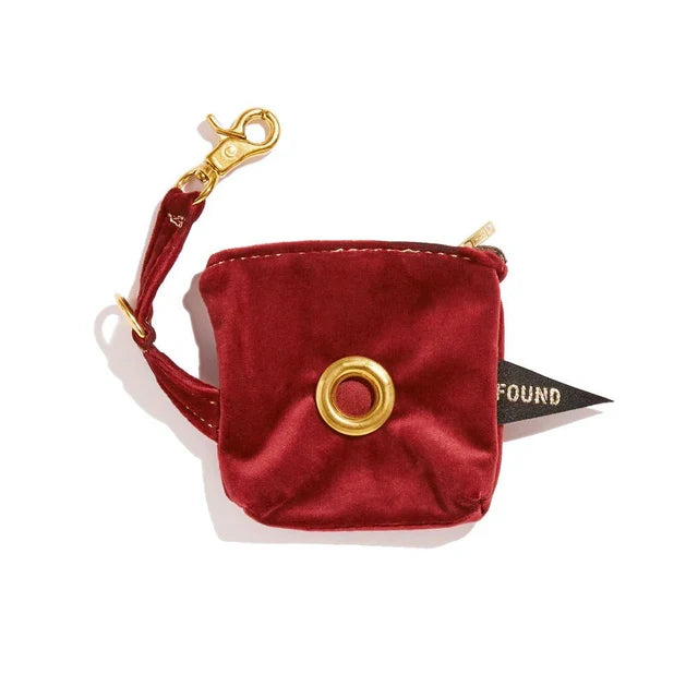 Found My Animal - Velvet Poop Bag Pouch - Burgundy -
