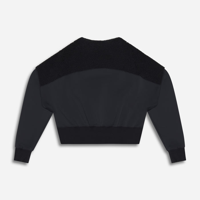 Women's Black Shadow Sweater, lay flat back view