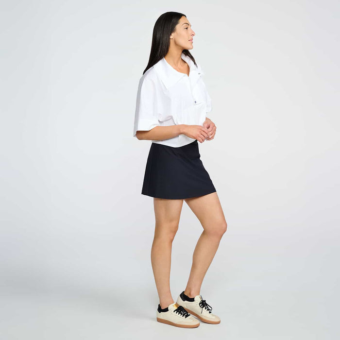 Women's Spring Break Anorak Shirt in White, side view (alternate angle)