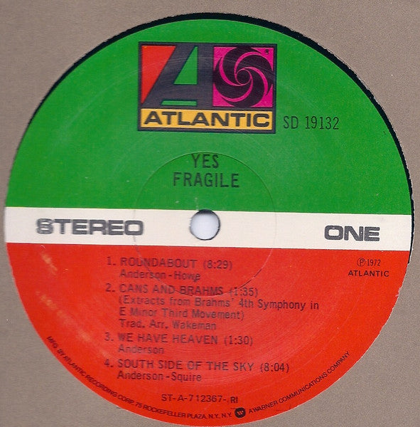Yes - Fragile (1977 US Press)