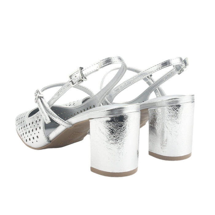Zapato Via Marte Mujer 153-007-01 Plateado Casual Tacones Altos Via Marte