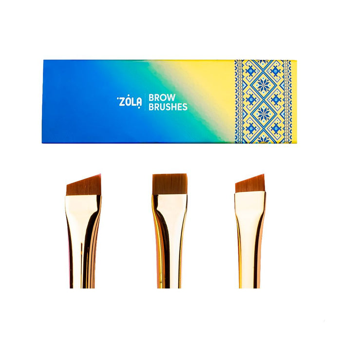 ZOLA Brow Brushes Ukrainian Edition Set Eyebrow and Eyelash Shaping Brushes ZOLA
