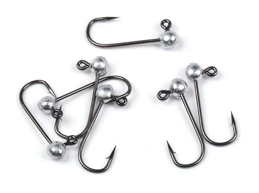 1/80 oz. Unpainted Round Lead Jighead Hook Size 10 - 7 pack