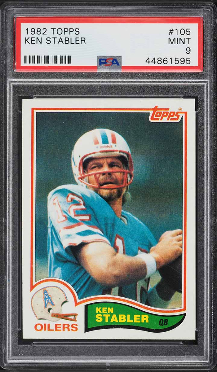 1982 Topps FB Card #105 Ken Stabler Houston Oilers HOF PSA 9 MINT (MGD2)