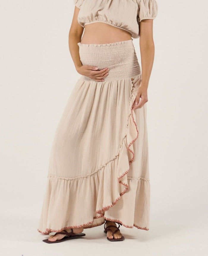 2-in-1 maternity dress skirt Laila – Beige