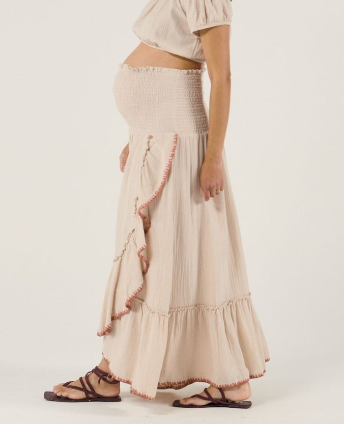 2-in-1 maternity dress skirt Laila – Beige
