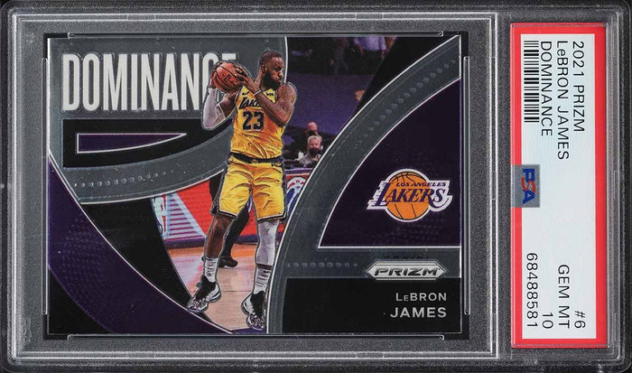 2021 Panini Prizm BkB Card Dominance # 6 LeBron James LA Lakers PSA 10 GEM MINT (MGD2)
