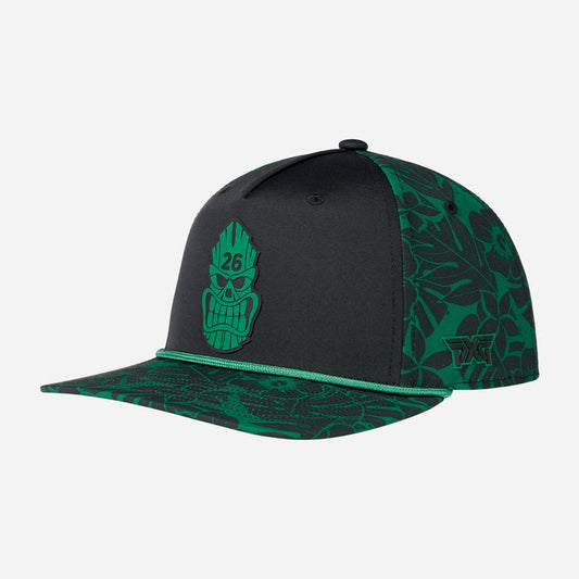 2026 Darkness Tiki Skull 5 Panel Curved Bill in Black, product photo 1