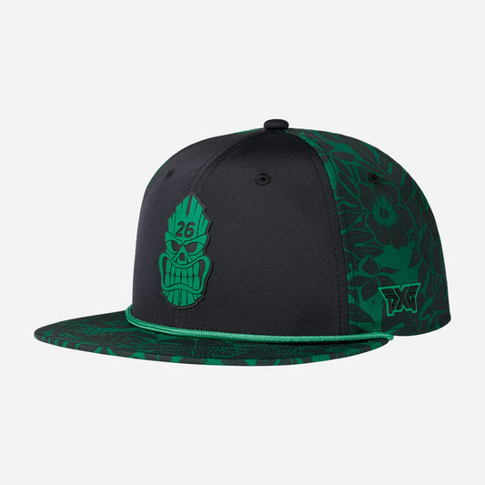 2026 Darkness Tiki Skull 6 Panel Flat Bill in Black, product photo 1