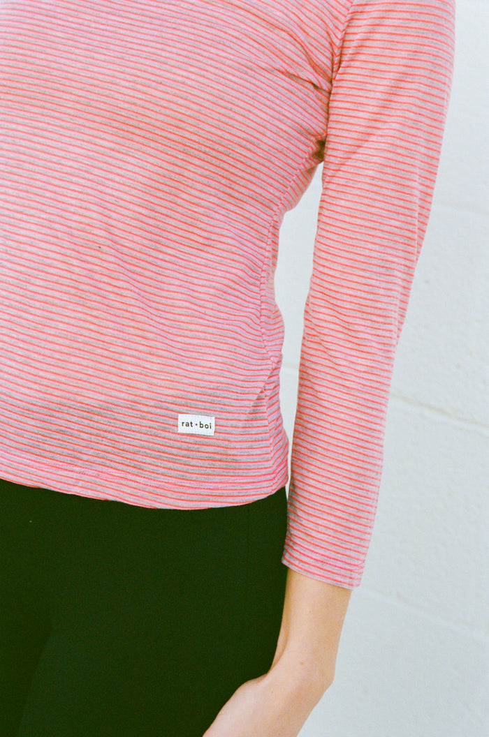 Rat Boi - 3/4 Sleeve Top - Lychee -