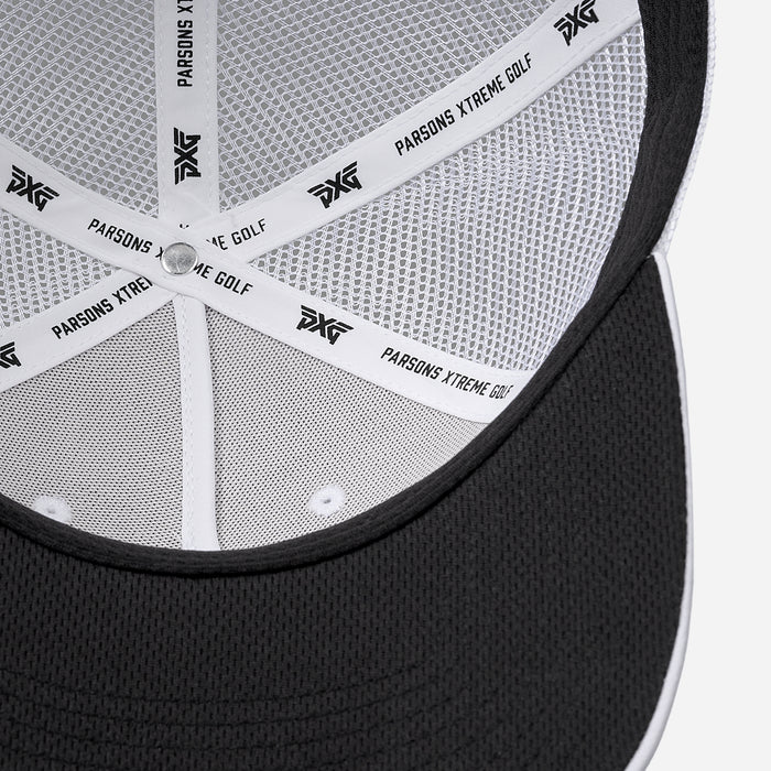 5 Panel Scottsdale Trucker Patch Hat in White/Orange, product photo 6