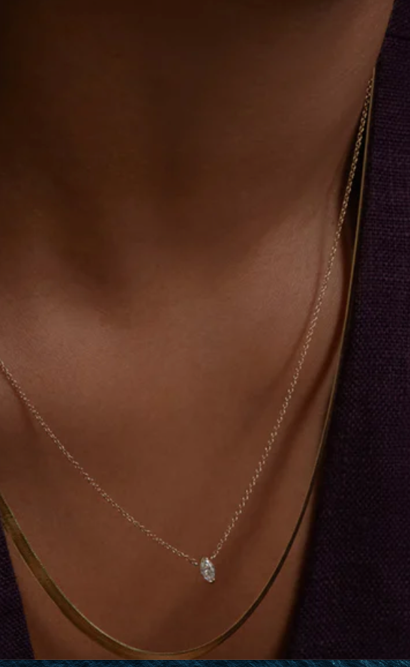 5 Stone Bar 14K gold Necklace
