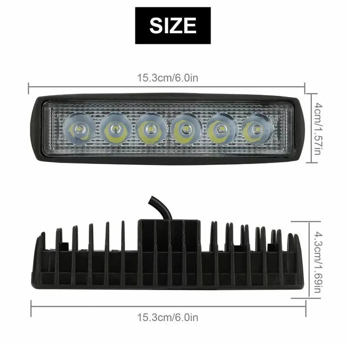 6" 72W LED Work Light Bar Spot Pods