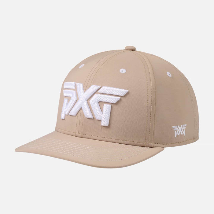6 Panel Structured Low Crown Snapback in Warm Sand, back view