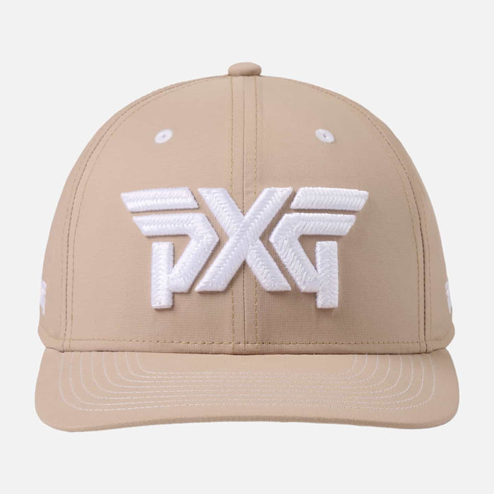 6 Panel Structured Low Crown Snapback in Warm Sand, back view