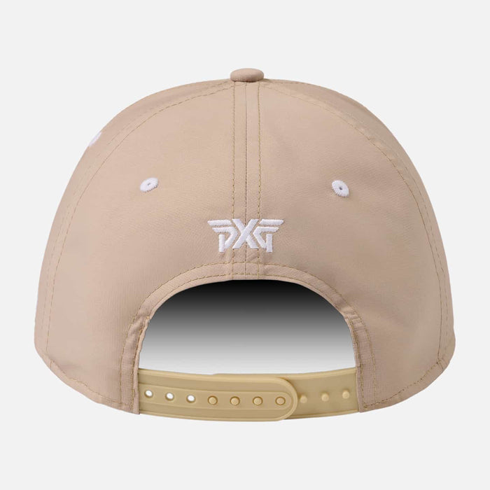 6 Panel Structured Low Crown Snapback in Warm Sand, back view