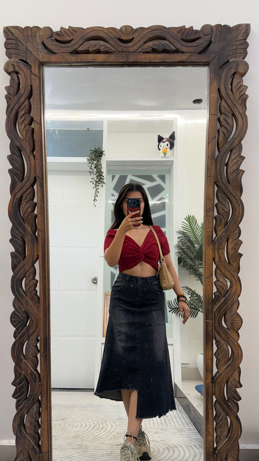 71 Cute denim skirt 27 waist/l:29!