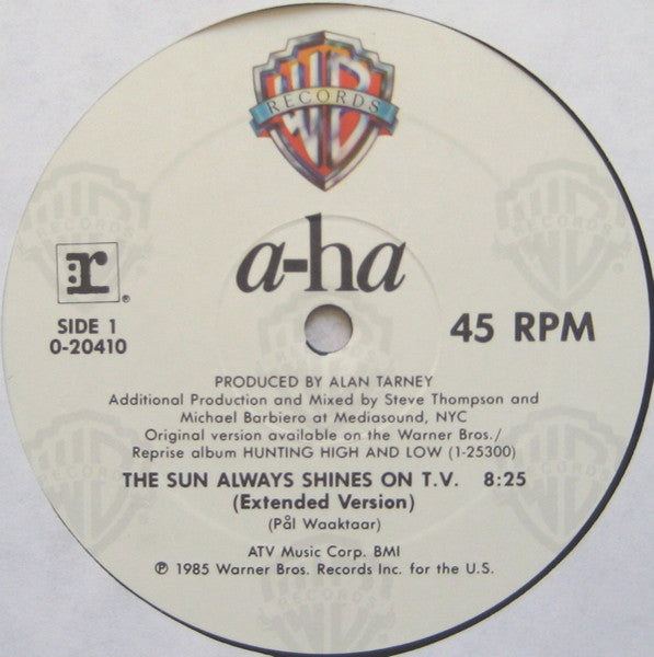 a-ha - The Sun Always Shines On T.V. (12") [US] 1st