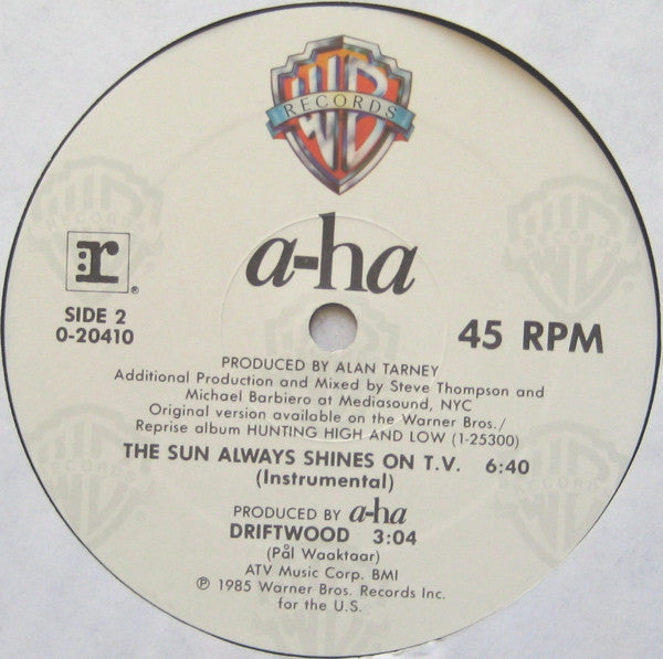 a-ha - The Sun Always Shines On T.V. (12") [US] 1st
