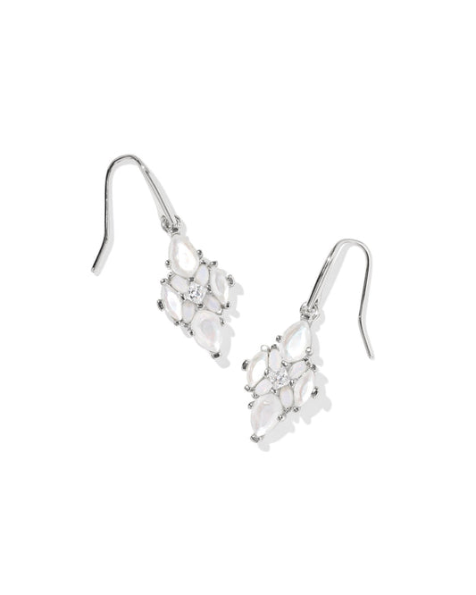Abbie Crystal Drop Earring in Rhodium Neutral Mix