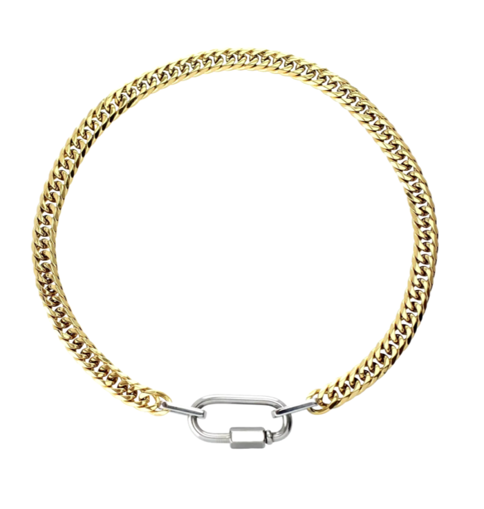 Abby Carabiner Stainless Steel Necklace