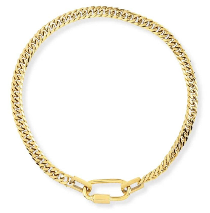 Abby Carabiner Stainless Steel Necklace