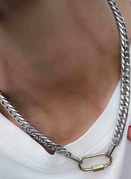 Abby Carabiner Stainless Steel Necklace