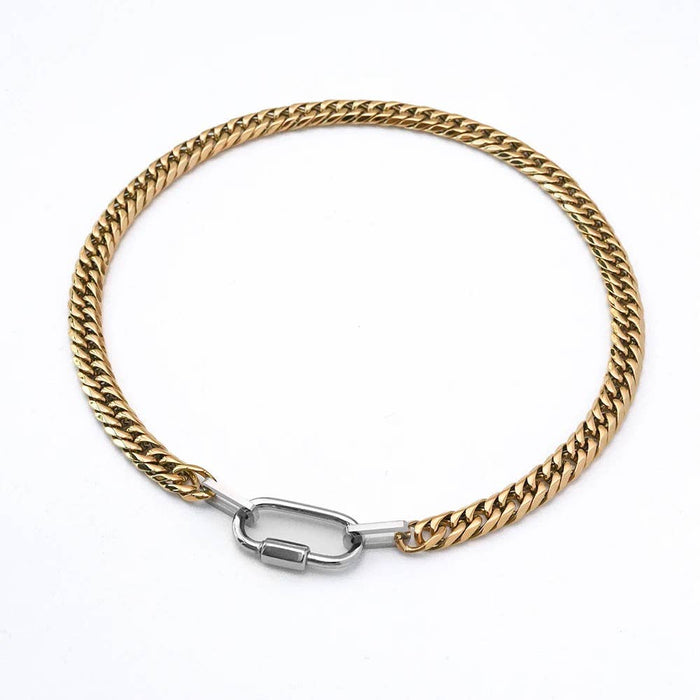 Abby Carabiner Stainless Steel Necklace