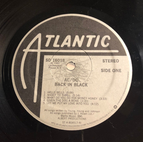 AC/DC - Back In Black (LP) [US] 1st