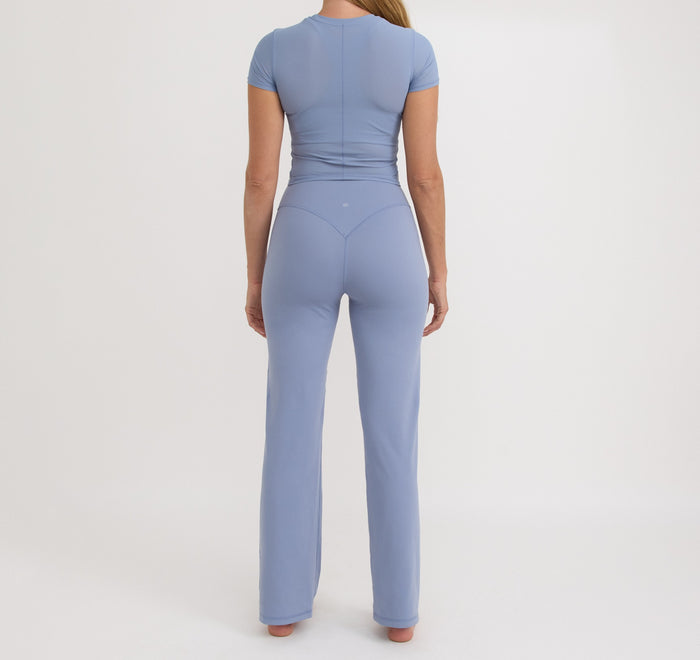 Organic Basics - Active Flare Leggings - Misty Blue -
