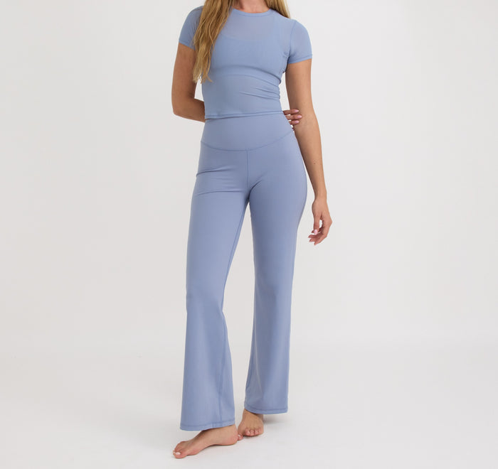 Organic Basics - Active Mesh Tee - Misty Blue -