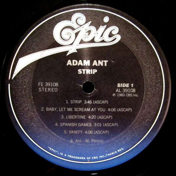 Adam Ant - Strip (LP) [US] 1st (Mint (M))