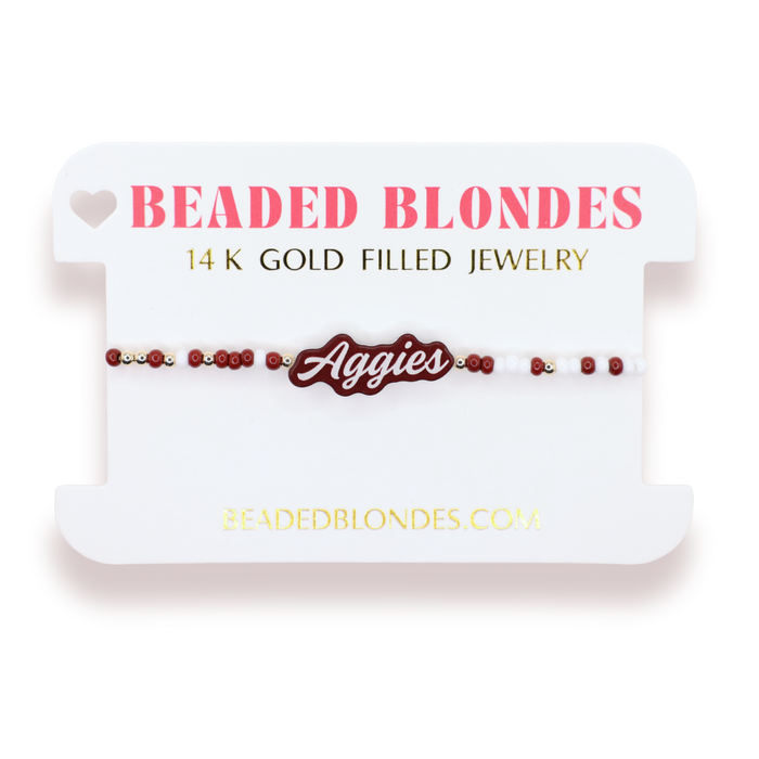 Aggies Word Bracelet on Color