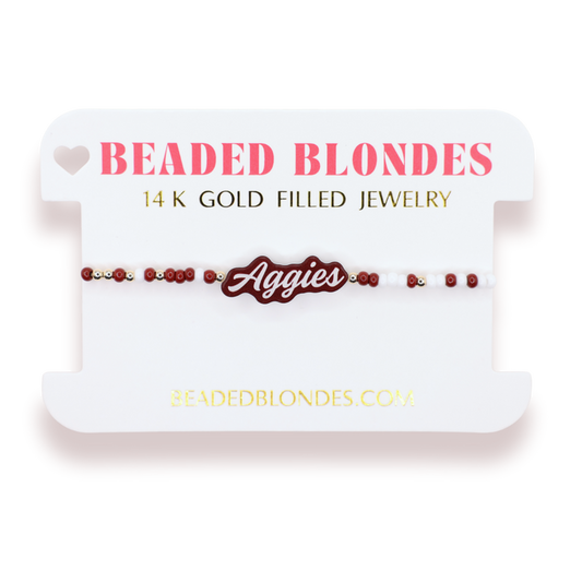 Aggies Word Bracelet on Color