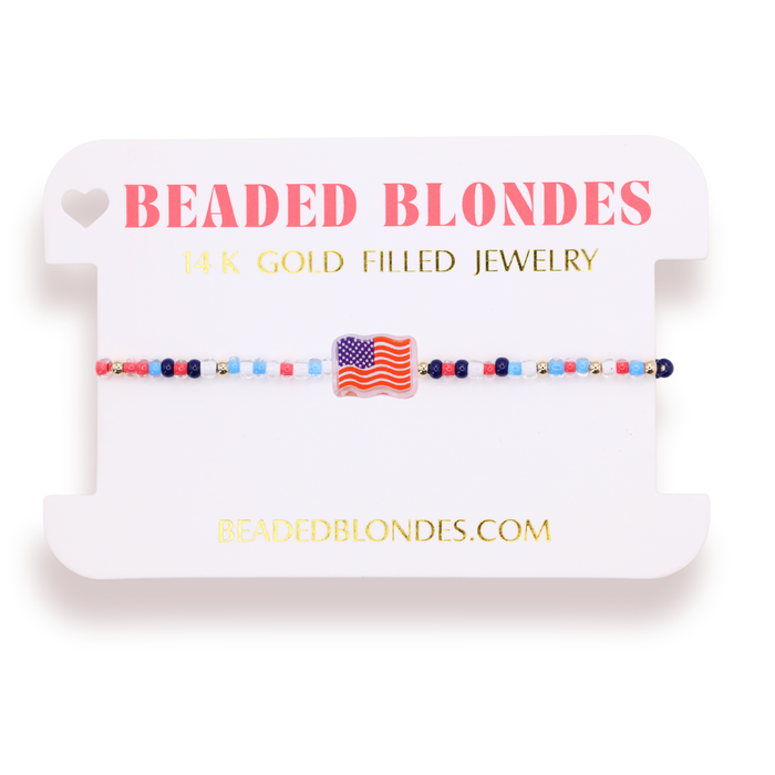 American Flag Bracelet on Color