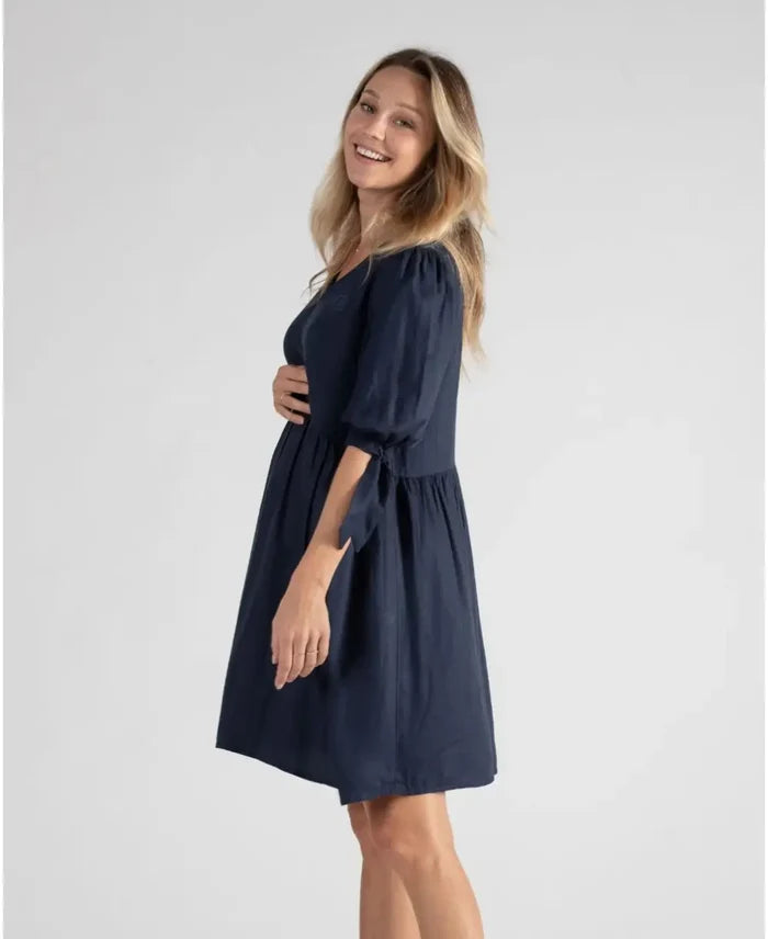 Amy navy short pregnancy and nursing dress