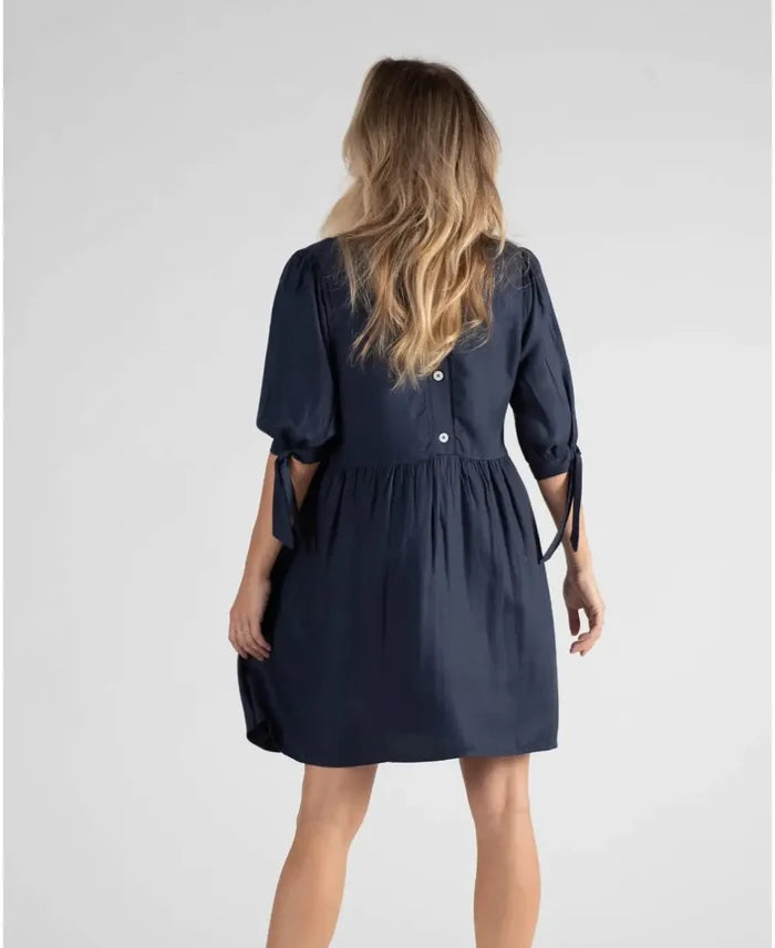 Amy navy short pregnancy and nursing dress