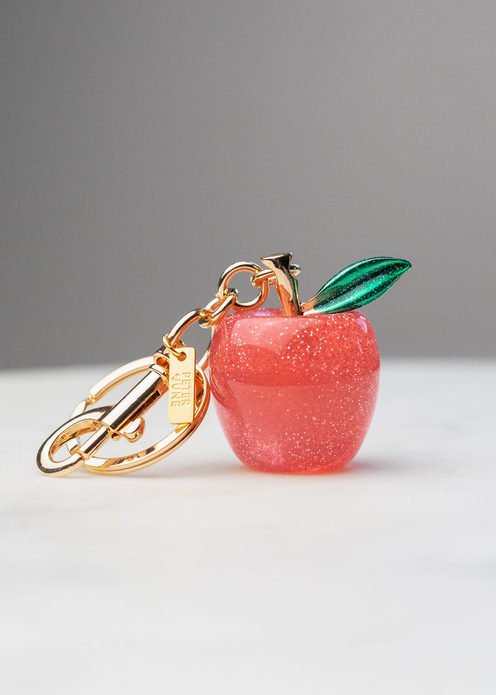 Peter + June - Apple Jax Bag Charm - 18K Gold Plated + Pink -