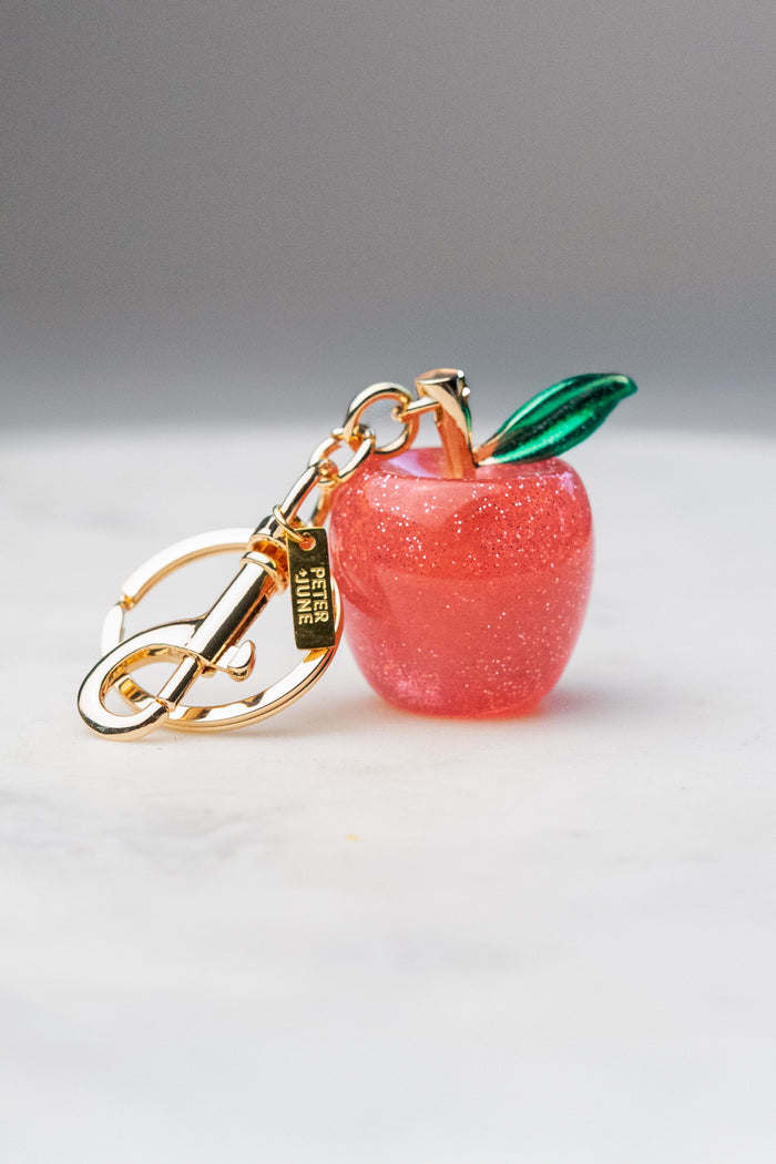 Peter + June - Apple Jax Bag Charm - 18K Gold Plated + Pink -