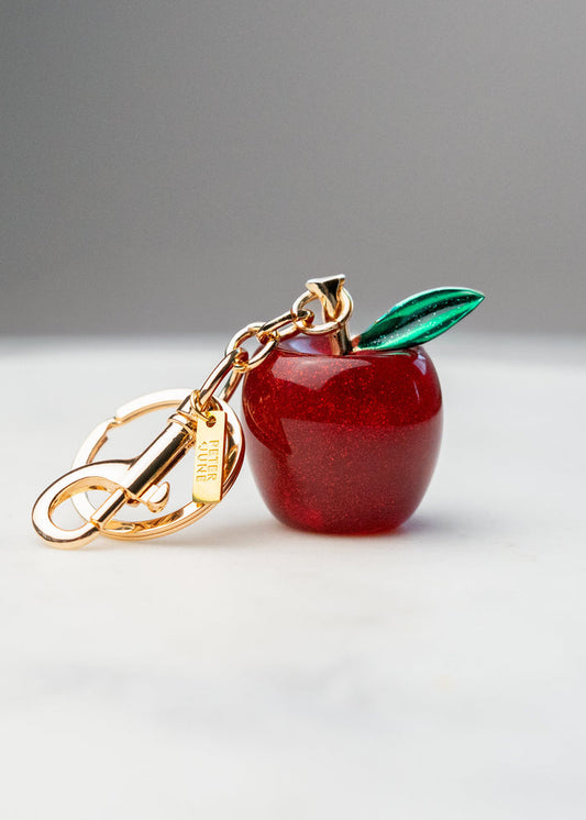 Peter + June - Apple Jax Bag Charm - 18K Gold Plated + Red -