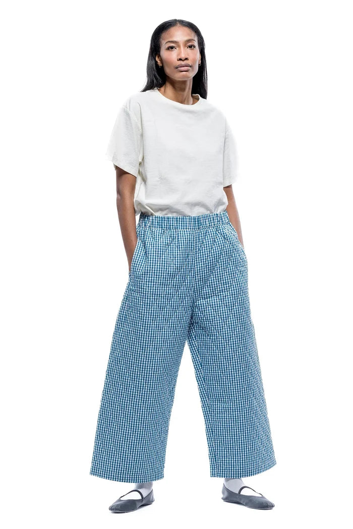 Toit Volant - Aretha Quilted Pants - Teal/White -