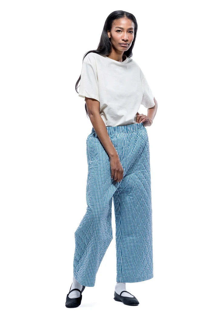 Toit Volant - Aretha Quilted Pants - Teal/White -