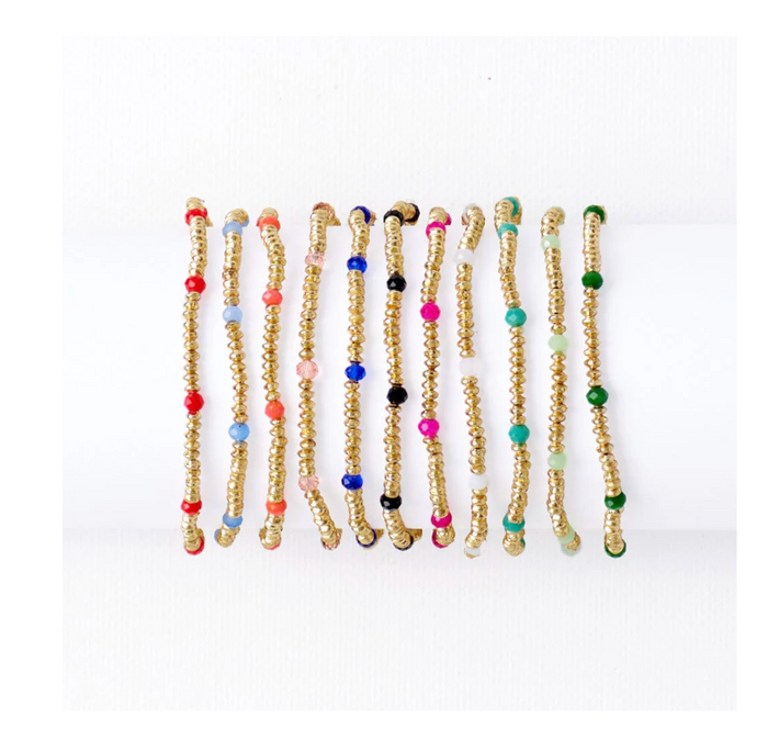 Ashley Crystal Stretch Bracelet Hot Pink/Gold